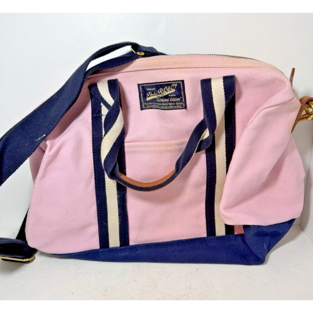 Polo Ralph Lauren Sportsman Pink Duffel Bag Weekender Limited Edition Canvas